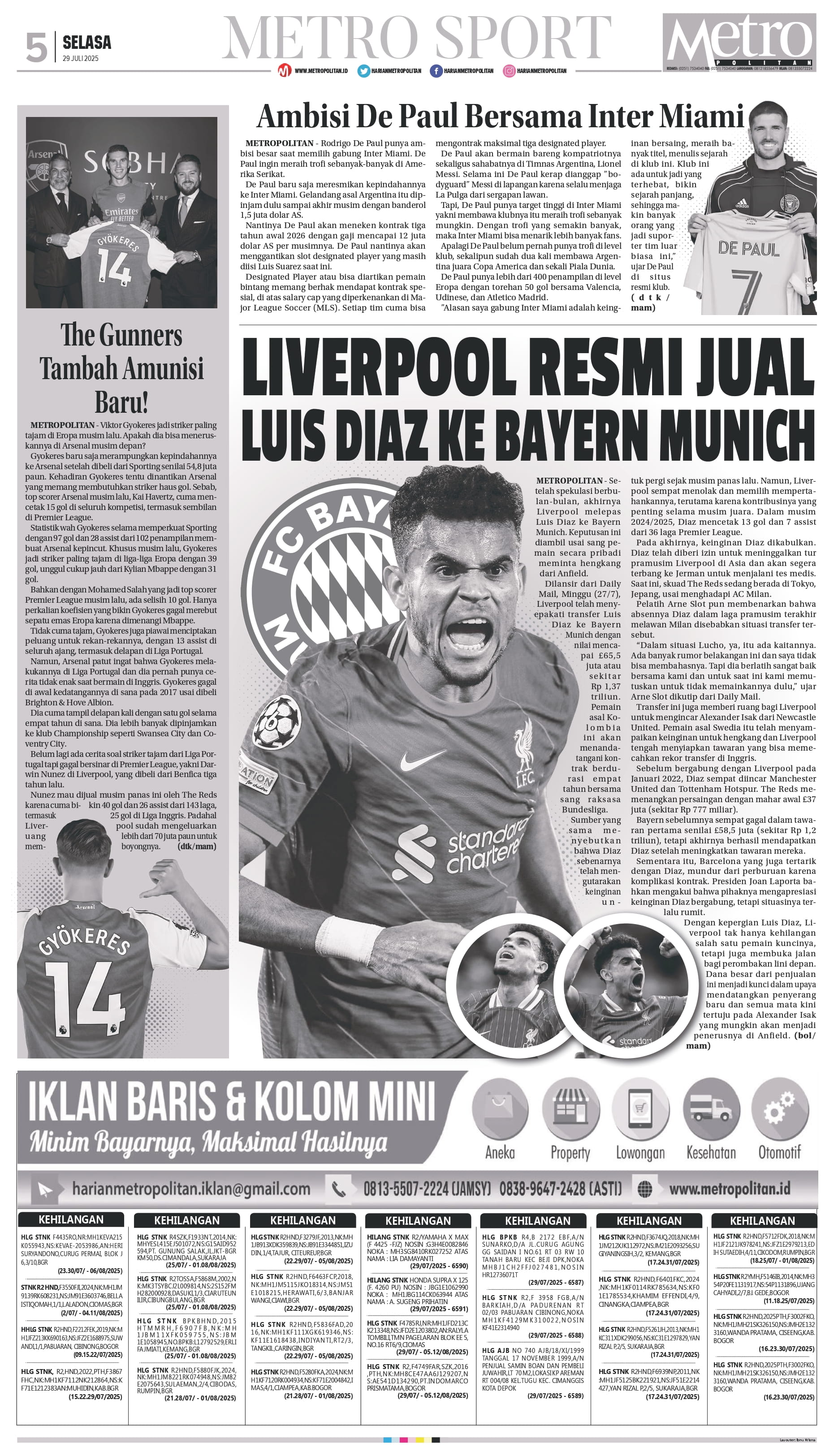 Liverpool Resmi Jual Luis Diaz ke Bayern Munich